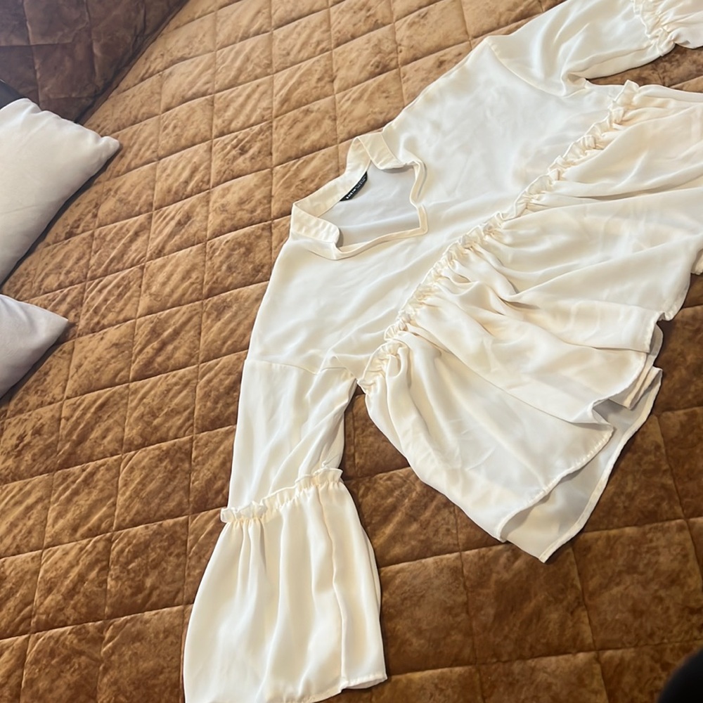 Cream shear top